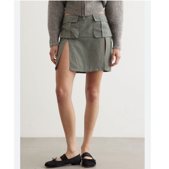 NWT Paloma Wool Skirt Anturi Mini Cargo Utility in Grey - Picture 3 of 12